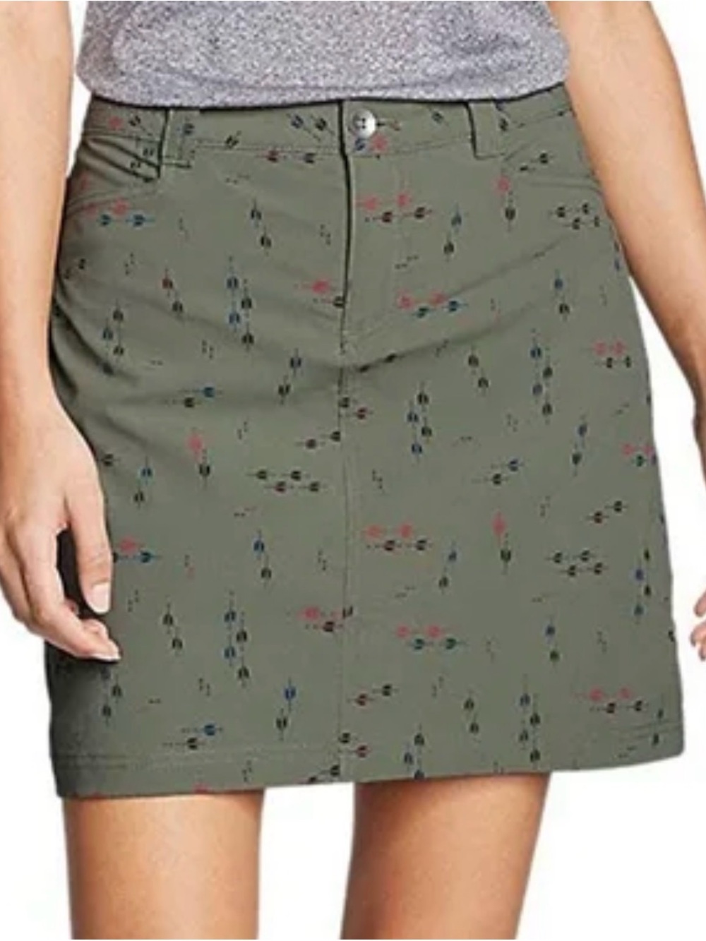 Eddie Bauer Adventurer 2.0 Olive Green Mini Skirt with shorts